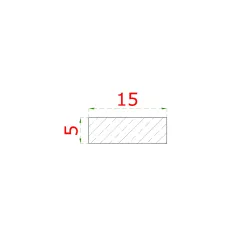 Nerezová tyč plochá 15x5mm, brusená nerez  K320 /AISI304 Nerezová tyč plochá 15x5mm, brusená nerez  K320 /AISI304